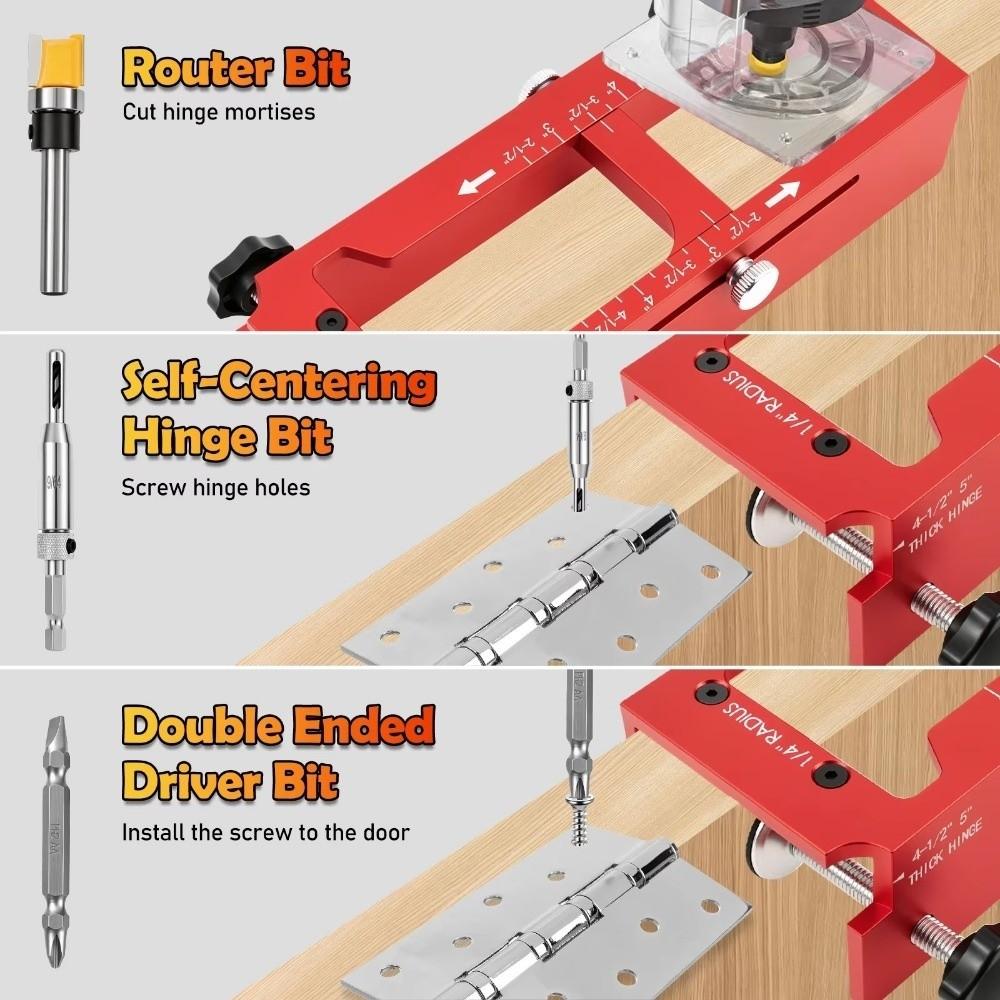 Adjustable Door Hinge Jig High Accuracy Hinge Drilling Locator Template Cabinet