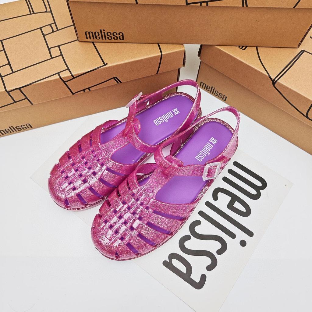 Женские римские сандалии Melissa Crystal Sparkle - Гелевые, Ажурные пляжные туфли Ретро-стиль