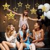 28 шт. Золотые Подвесные Звезды Украшения Блестящие Вырезки 7 Размеров Звездные Настенные Украшения Двусторонние Подвесные Декор для Двора для Вечеринки Настенный Декор