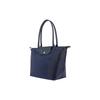 LONGCHAMP Le Pliage Green Recycled Canvas With Leather Handbag, Shoulder Bag Medium Women's Marine Blue 2605919P68