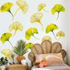 Tj11045 Hand-Painted Green Plant Ginkgo Biloba Leaf Bronzing Wall Sticker Decoration Children'S Room Bedroom Background Self-Adhesive Wall