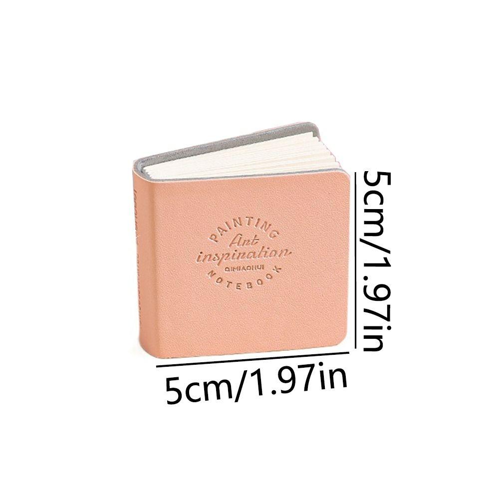 3Pcs Thick Drawing Paper Mini Drawing Book Unlined PU Leather Cover Miniature Sketchbook Blank Paper No Bleed