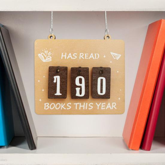 Hanging Book Read Tracker Handmade Wooden Book Counter Has Read Book This Year Bookshelf Hanging Sign Book Lovers Gift