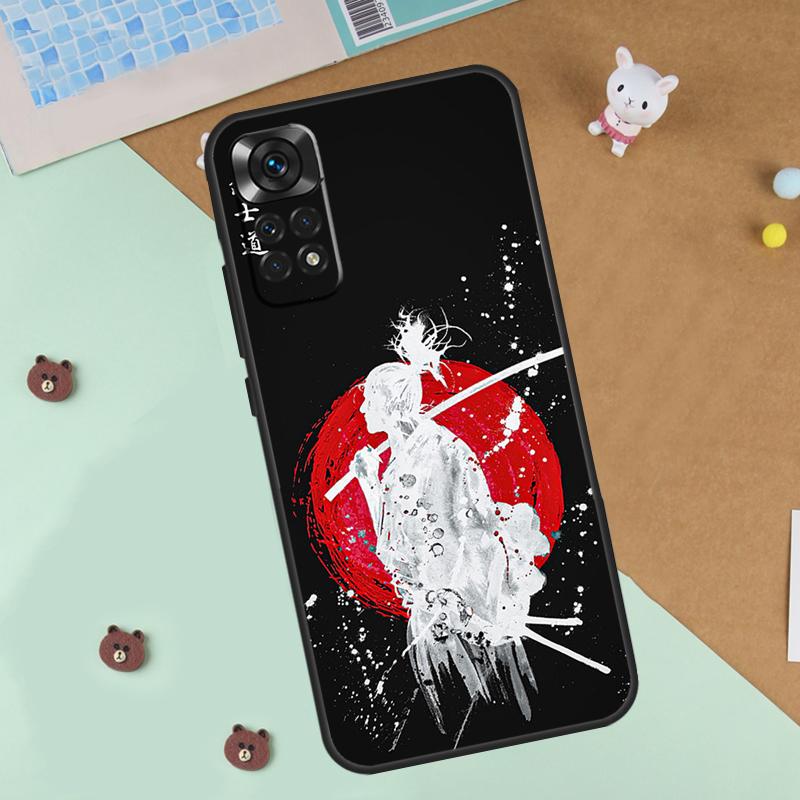 Japanese Bushido Samurai Case For Xiaomi Redmi Note 13 12 11 9 10 14 Pro 10S 11S 12S Cover For Redmi 13C 10C 12C 14C