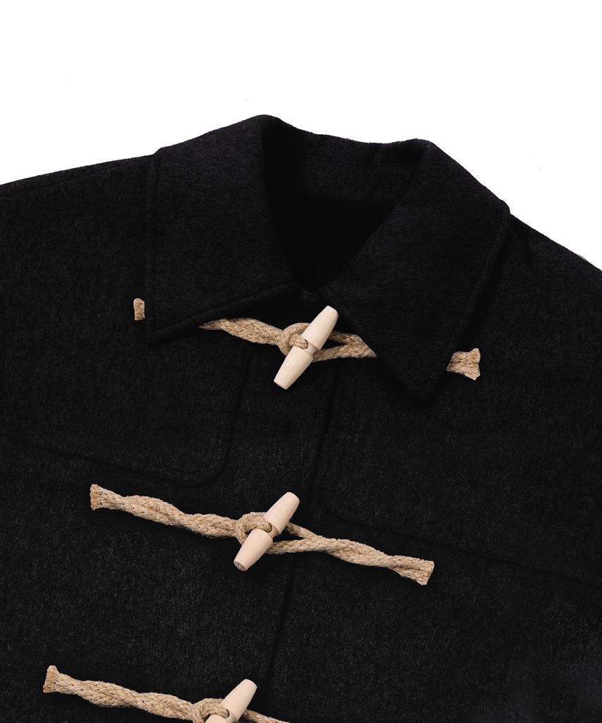 Mainbooth Oversized Collar Duffle Coat(Black)