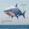 Remote Control Flying Shark Inflated RC Inflatable Balloon Toy Kids Gift (Blue Shark)