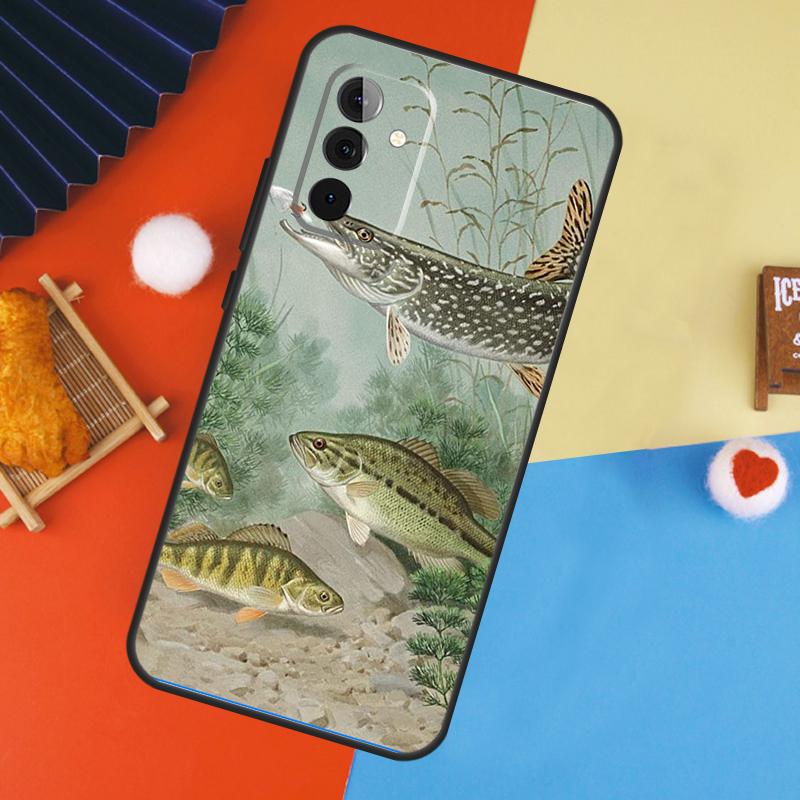 Fishing Gear Fish Case For Samsung Galaxy A14 A34 A54 A55 A35 A15 A73 A53 A33 A23 A13 A12 A32 A52 A51 Cover