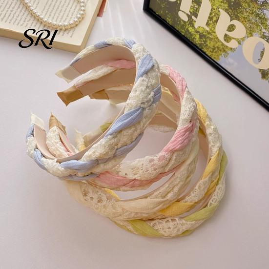 Smooth Edge Headband Women Mesh Yarn Lace Twist Texture Hair Hairline Blocking Hoop Wide-Brimmed Anti-slip Teeth Makeup Accessory Comfortable