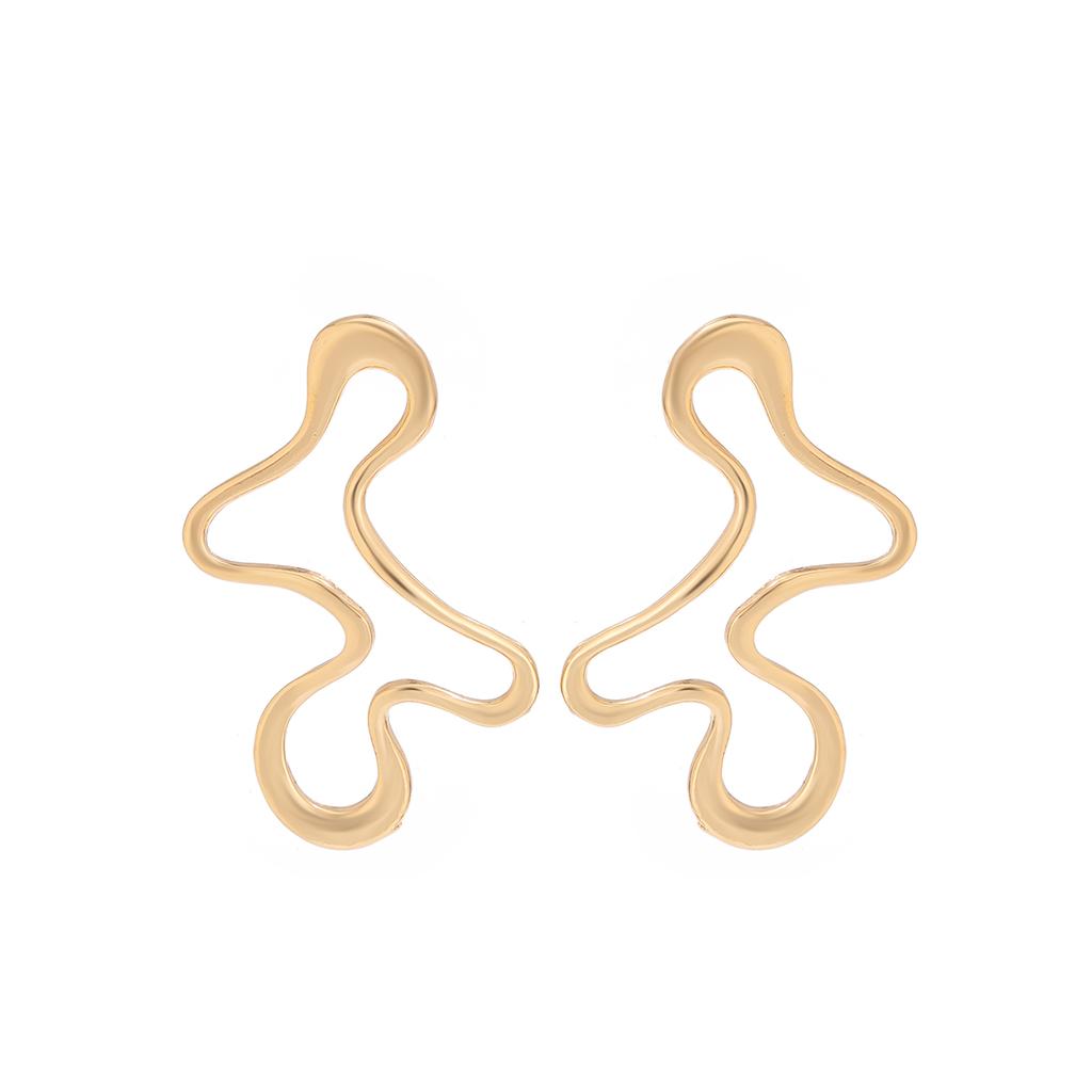 Неправильная полая геометрия металлические серьги-гвоздики панк-серьги золотого цвета женские очаровательные украшения для ушей