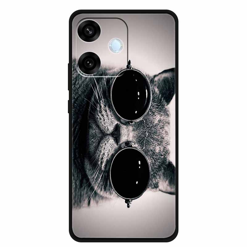 Чехол для Oppo A5 Pro 4G 5G 6.67" Мягкий ТПУ Силикон Funda Вырез Кот Цветок Рисованная Задняя Крышка для Oppo A5 Pro 5G Глобальная Оболочка Coque
