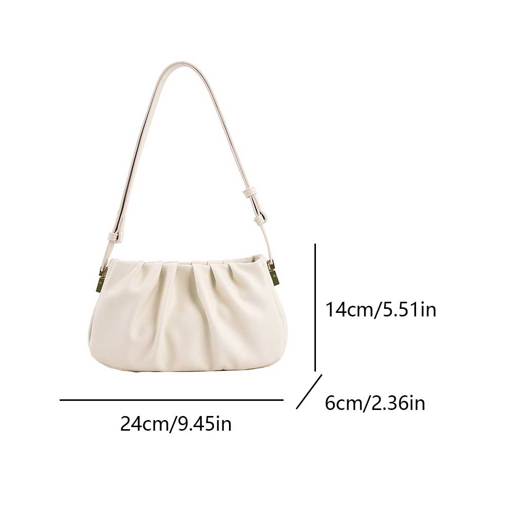 Женская модная сумка через плечо из искусственной кожи, сумка через плечо, плиссированная сумка (белый)