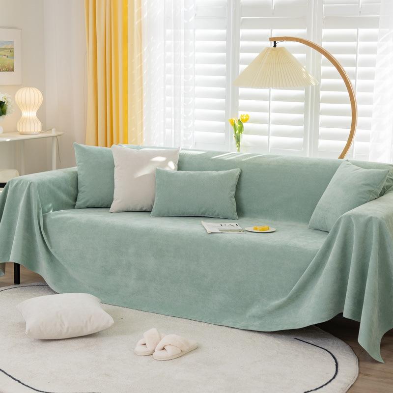 Solid Color Waterproof Blanket Single Full Cover Chenille Sofa Cover Dust Anti-cat Scratch Protection Cover Sofa Blanket Carpet