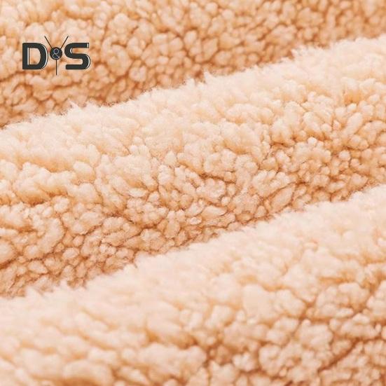 Men Fall Winter Hoodie Thick Fleece Lined Hooded Long Sleeves with Pockets Solid Color Loose Elastic Cuffs Drawstring Jacket Couple Sport Coat