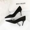 Women's Fashion Slim Heels High Heels Shallow Mouth Pointed Toe Versatile Commuter Single Shoes