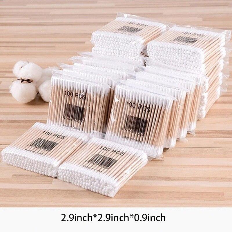 Ватные тампоны Одноразовые двуглавые гигиенические чистящие ватные тампоны Бытовые ватные тампоны для снятия макияжа