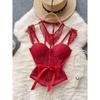 Mesh Lace Waist Niche Style Base Tops Sling