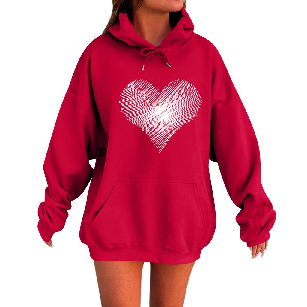 Женский свободный удобный повседневный модный свитшот с капюшоном и длинными рукавами с принтом персонажа