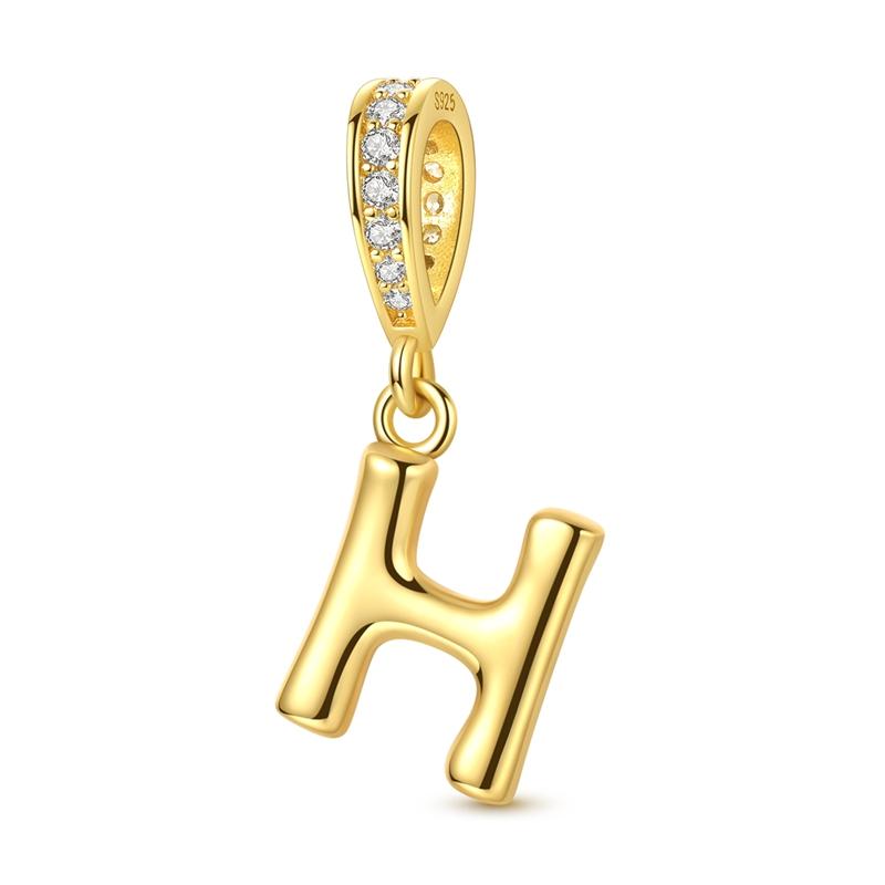 Новые Медные Золотистые Шармы-Подвески 26 Букв Для Оригинального Браслета Женский DIY Подарок