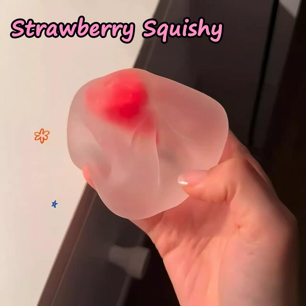 Клубничное Моти Сквиши Игрушка для снятия стресса Сжимаемые игрушки Мячик-антистресс Фиджеты Игрушки-пищалки Игрушки для выплескивания гнева Медленное восстановление Идея подарка