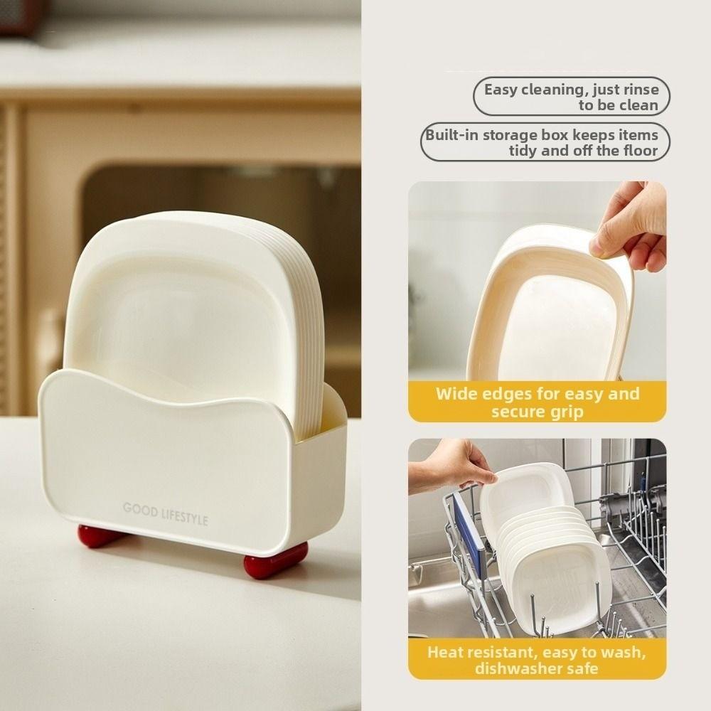 Anti-drop Trash Tray Square Shape Garbage Plate Meal Plate Snack Plate  Camping