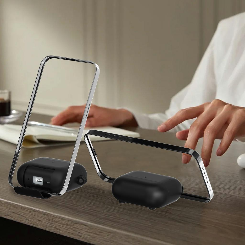 Чехол для AirPods Pro 3 Складная подставка ТПУ ПК Магнитная крышка для наушников с карабином