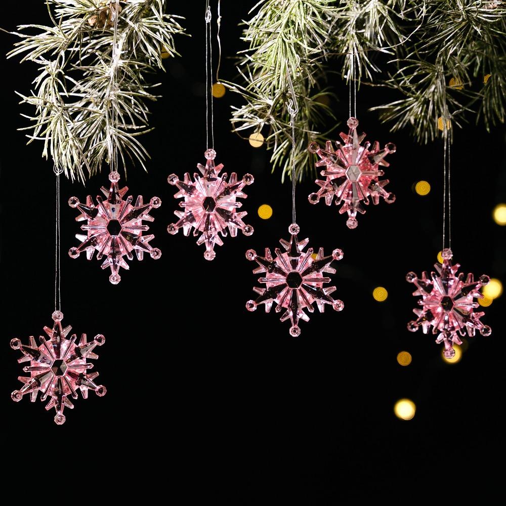 Прозрачный акриловый кулон-снежинка Акриловые украшения для рождественской елки Рождественская вечеринка