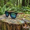 WOODONLY Винтажные Поляризационные Солнцезащитные Очки UV400 Ручной Работы Грецкий Орех Синий