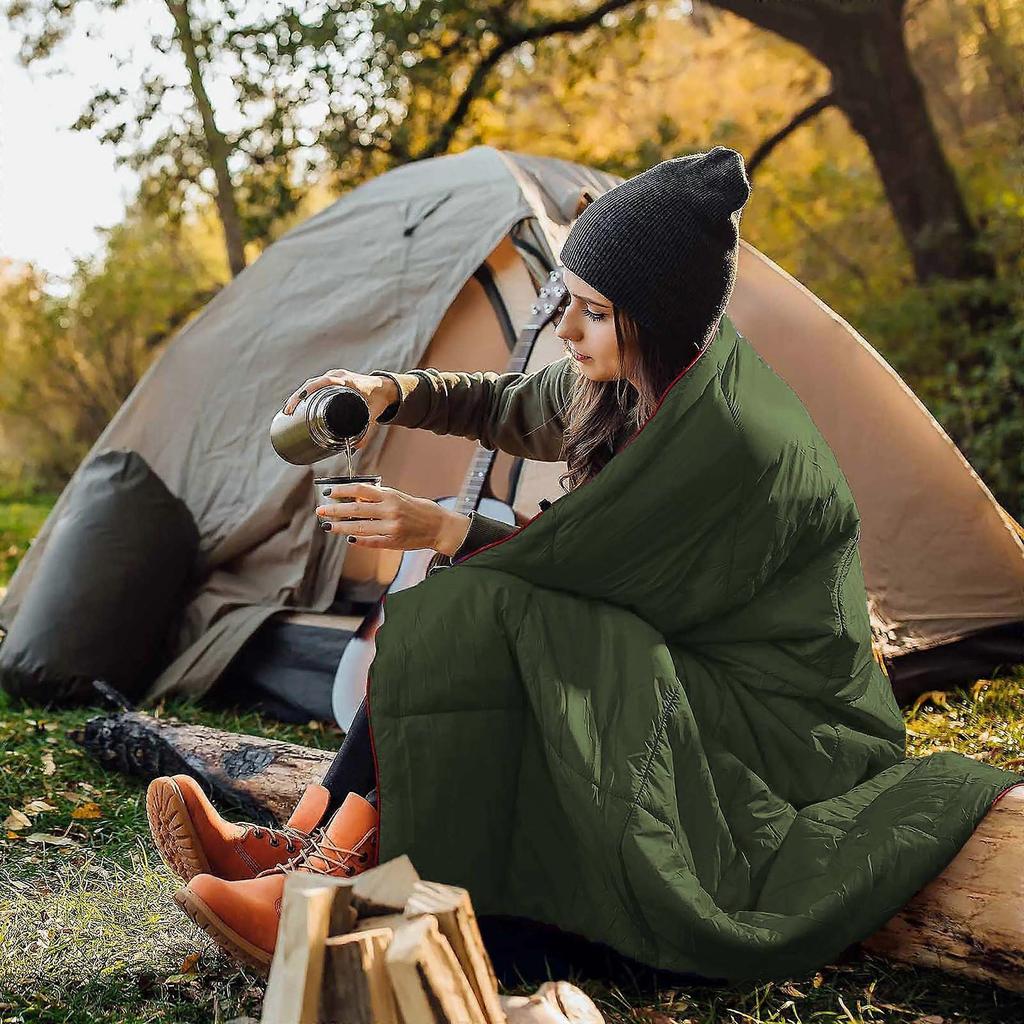 Camping Blanket, Multifunctional Warm Puffy Outdoor Blanket