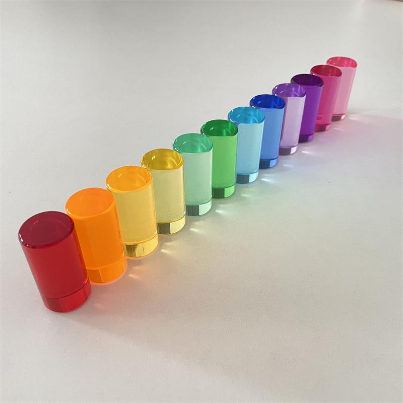 Lucent Cubes Building Blocks Stacking Toy Rainbow Translucent Cubes Acrylic Blocks Learning Color Sorting Toys for Children Gift