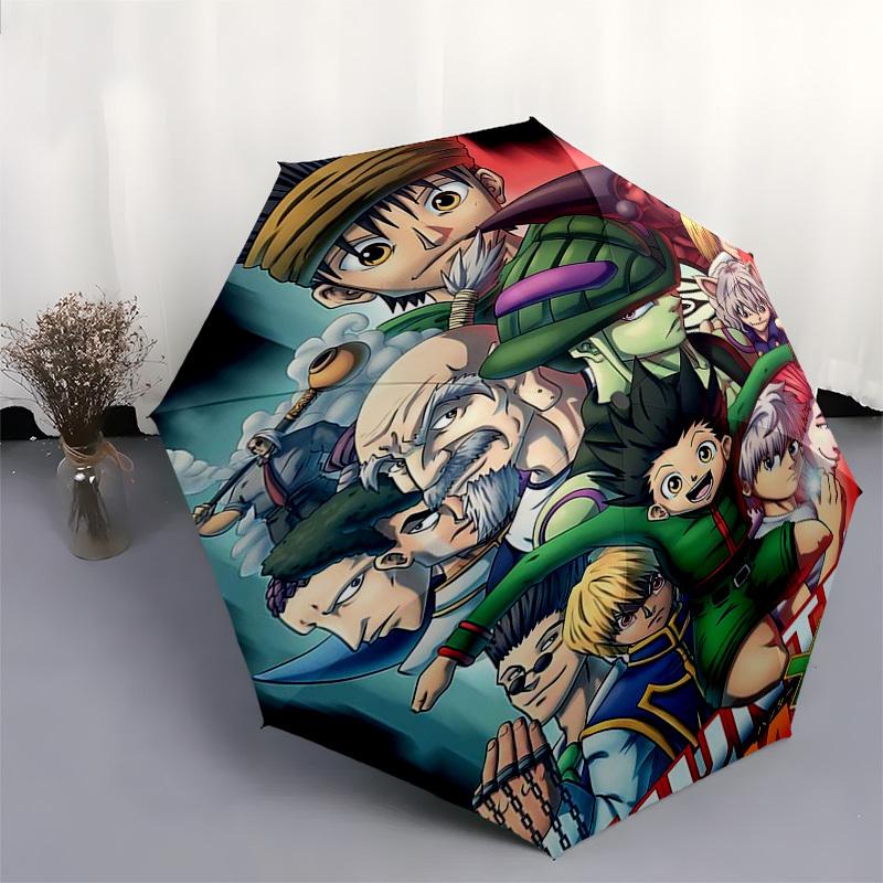 1pc Hunter x Hunter Inspired Umbrella Automatic Opening & Closing, Portable 3-Fold Design, 8-Bone Iron Frame, Outdoor, Ideal Gift for Fans, Travelers,