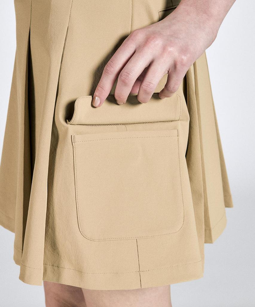 Skirt Pique Material Cargo Pocket Water Repellent Stretch Sunscreen Golf MG4FSK21L BG00 [Munsingwear] Women's (Beige)