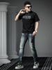 European Trendy Brand Gold Foil and Rhinestone Short-Sleeve T-Shirt 2025 Summer New Style Half-Sleeve Tee Men's Loose Casual Top