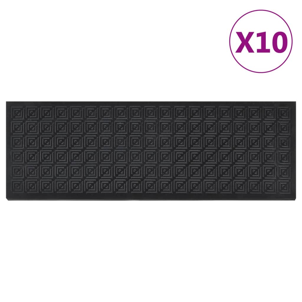 Vidaxl Nakładki Na Schody, 10 Szt., 25X75 Cm, Gumowe