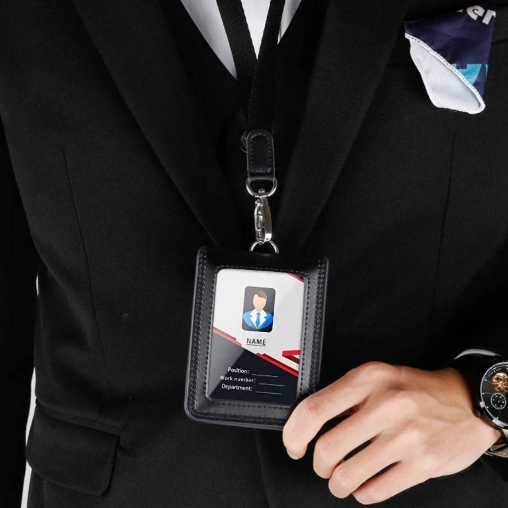 Держатель для бейджа врача из воловьей кожи, чехол для визитной карточки, держатель для удостоверения личности, полицейский репортер