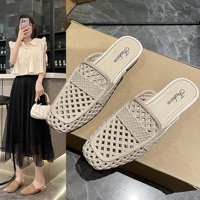 Модная женская обувь на плоской подошве, слипоны, мягкая подошва, для улицы, летняя, противоскользящая, повседневная, с закрытым носком, полушлепанцы, повседневные балетки