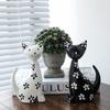 2pcs Wooden Animal Sculpture Modern Miniatures Figurine Micro Landscape Cat Statue  Living Room