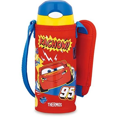 Thermos Water Bottle, Vacuum Insulated Straw Bottle, 400ml, Cars Red, For Children, Going to Kindergarten and School, Cold Storage Only FHL-403FDS R