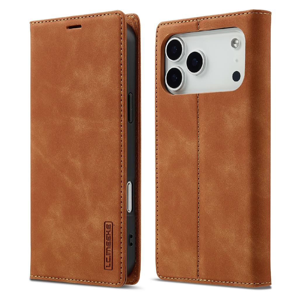 LC.IMEEKE For iPhone 17 Pro Max Case Wallet Microfiber Leather Phone Cover