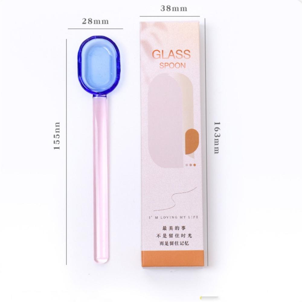 Цветная стеклянная кофейная ложка с длинной ручкой для мороженого, десерта, чая, молока, ложки для пикника, кухни, напитков, столовых приборов, изделий