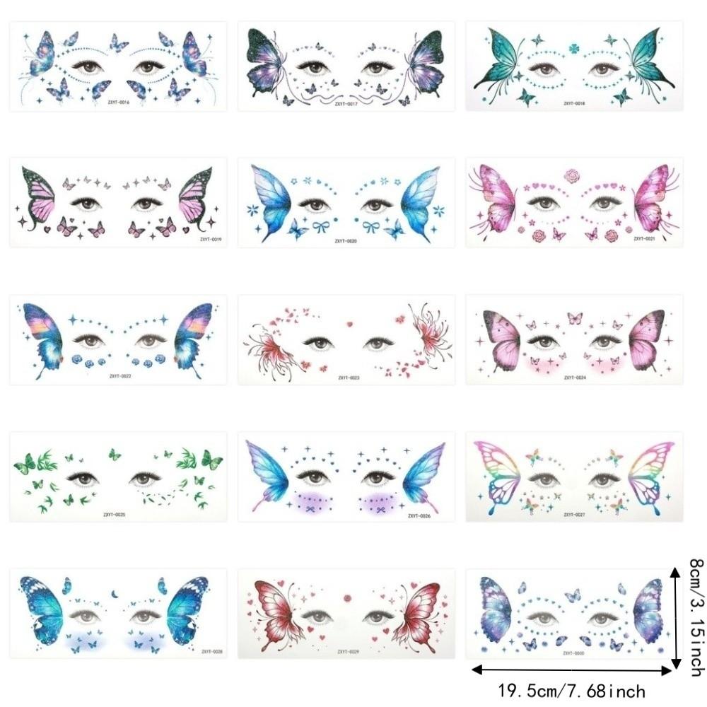 Waterproof Face Tattoo Sticker Realistic Eye Makeup Tattoo Dance Performances