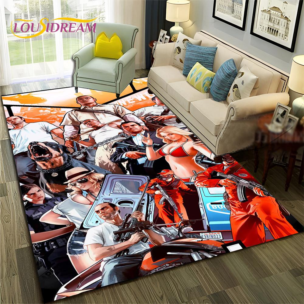 GTA 3D Игры Grand Theft Auto Ковер для геймера для дома, гостиной, спальни, дивана, придверный коврик, декор, детский ковер, нескользящий коврик для пола