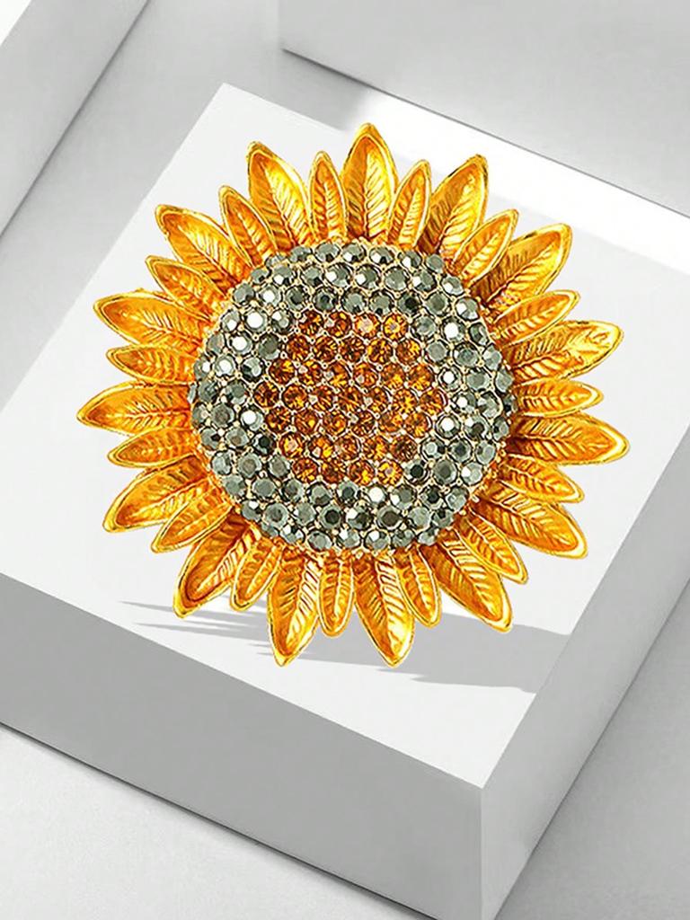 One Full Crystal Sunflower Brooch Valentines,Mom,Mother,Mother's Day,Gift