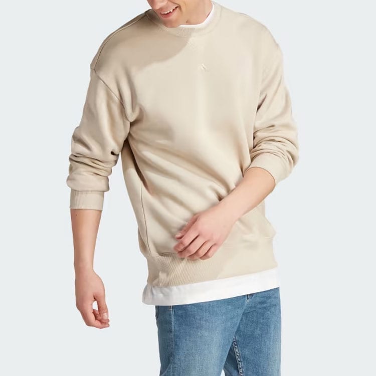 Adidas Sweatshirts Men's Beige Crew Neck Moderate Regular IP8351