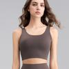 Спортивный бюстгальтер U-образной формы с высокой эластичностью и фиксированной грудной вставкой - женский летний топ для йоги