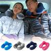 Velvet Fabric Inflatable Comfortable Air Cushion Travel Neck Pillow