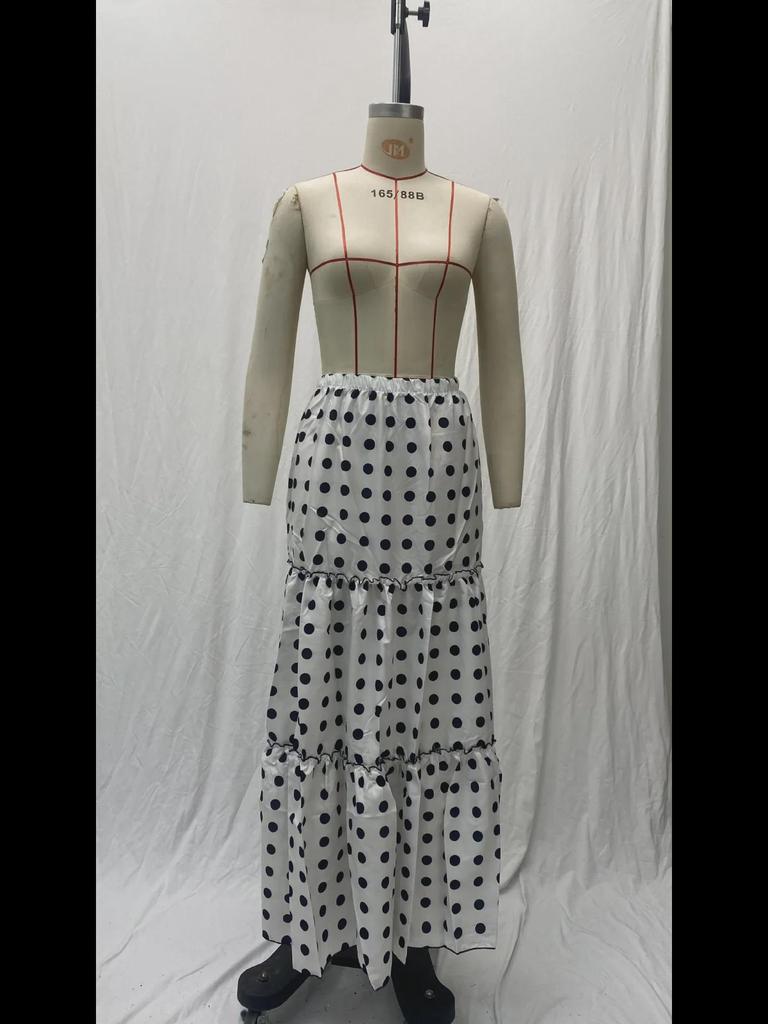 Женская летняя повседневная длинная юбка в горошек 2025 года — модная и сексуальная в европейском и американском стиле