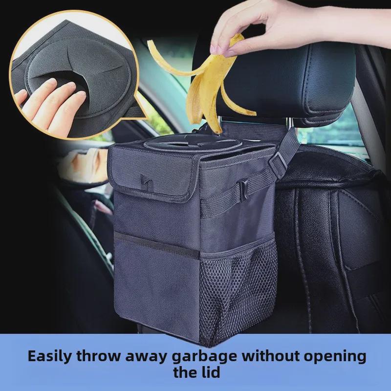 Портативный складной мусорный бак для автомобиля с многофункциональной подвесной конструкцией