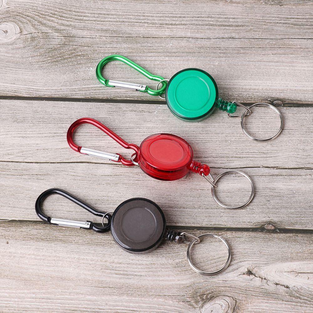 Carabiner Safety Coil Badge Retractable Key Chain ID Card Holder Keychain Pendant Fishing Key Ring