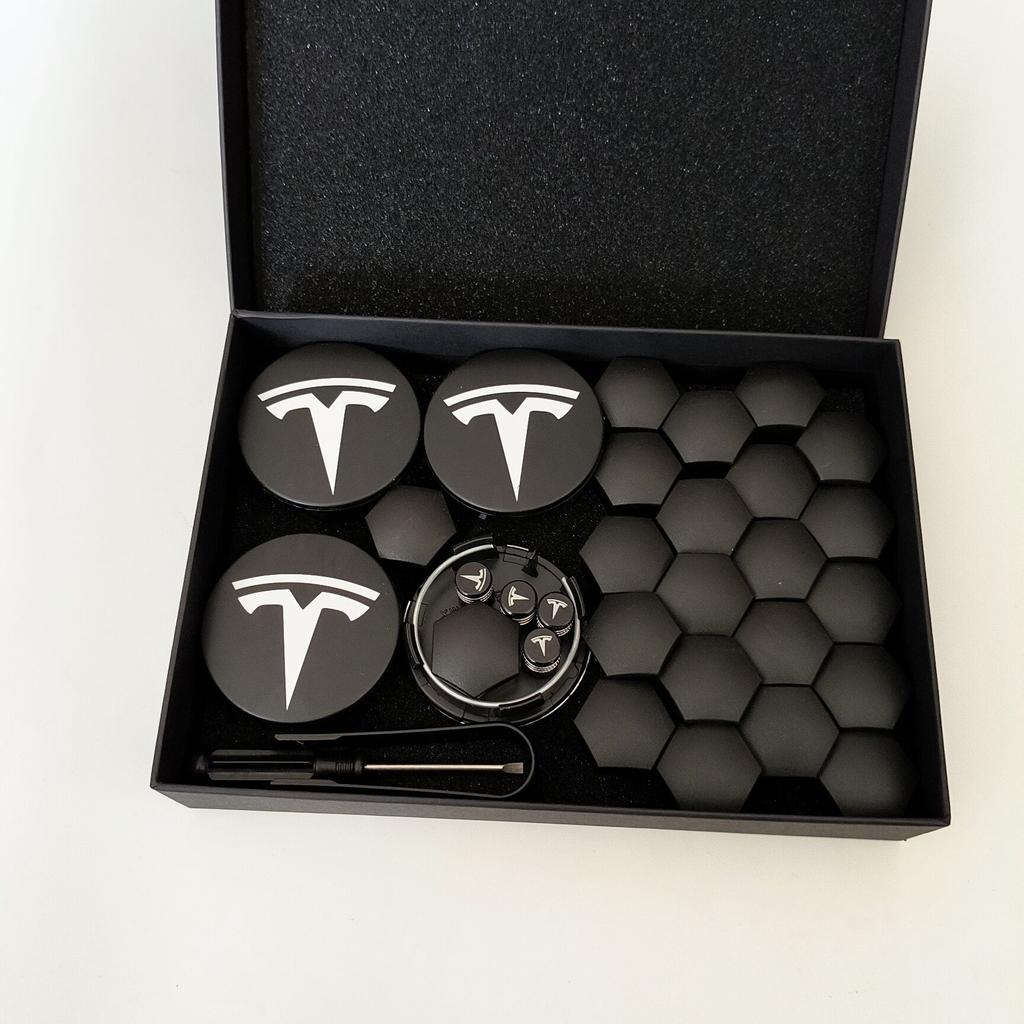 AABLV1 30PCS 26PCS 4PCS for  Tesla Model 3 Y  S/X Model Y Juniper Car Wheel Center Hub Decorative Caps Badge Lug Nut Protective Cover