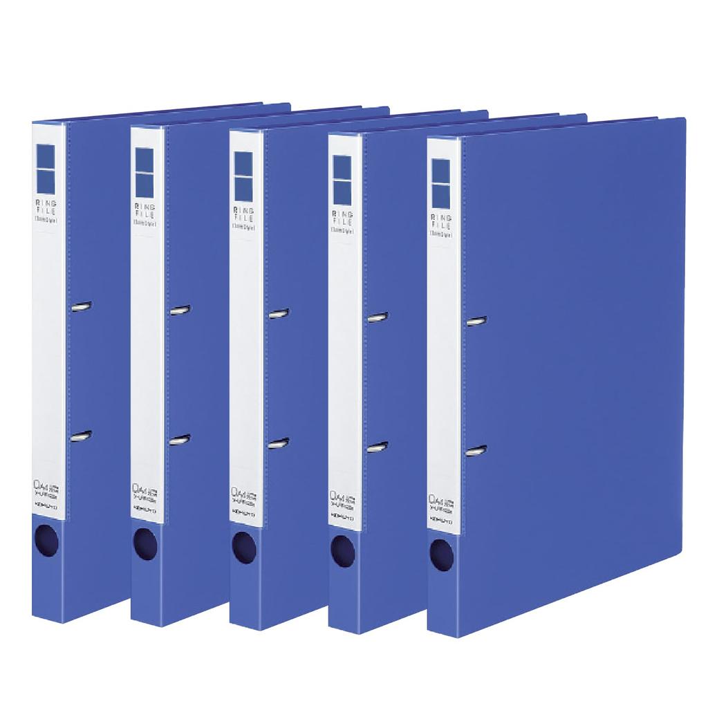 Kokuyo File Ring File Slim A4 Vertical 180 Sheets Capacity 2 Holes Blue Set of 5 Fu-URF420BX5